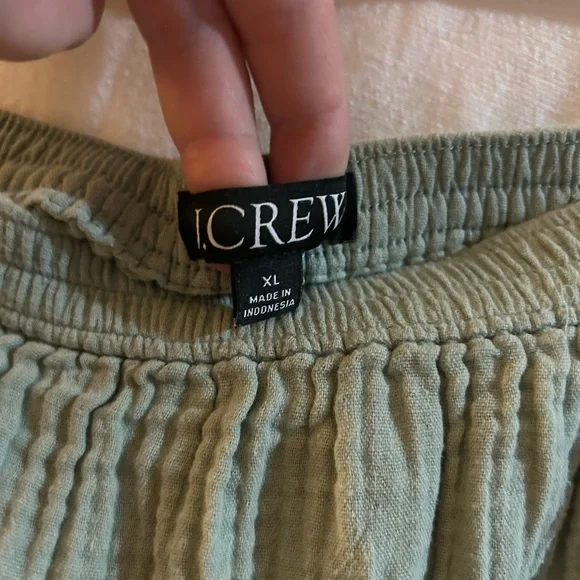 J. Crew Light Green Sage Skirt Side Slit XL Soft Gauze Midi Pockets - Picture 3 of 5